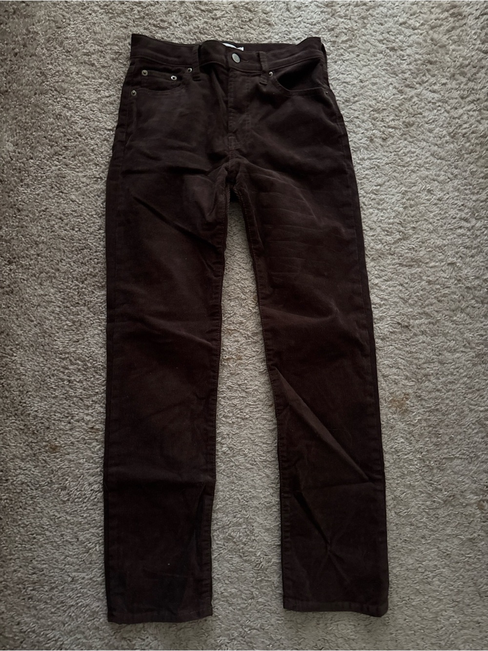 GAP Women's Straight-Leg Corduroy Pants in Dark Brown